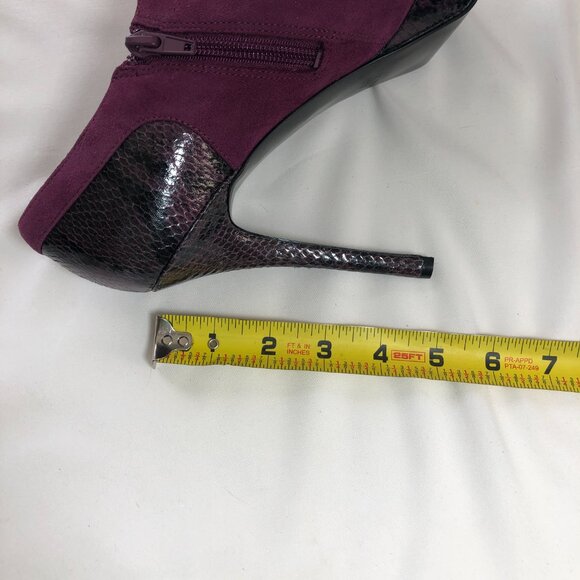 NWOT Nine West Purple Suede Platform 5” Stiletto High Heels Side Zip Size 8.5 - Picture 8 of 12